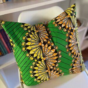 LC By JIDS African Inspired Naturaleza Pillow cover- Green, Yellow, and Orange